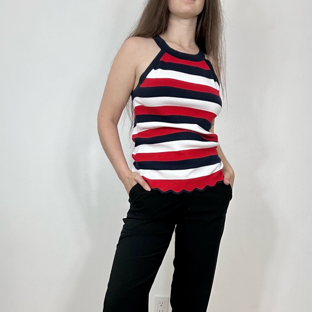 *Tommy Hilfiger Red White and Black Tank Top Blouse
